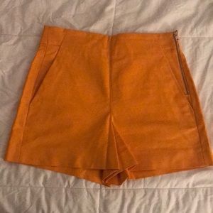 High waist stretch gold shorts